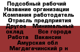 Подсобный рабочий › Название организации ­ Компания-работодатель › Отрасль предприятия ­ Другое › Минимальный оклад ­ 1 - Все города Работа » Вакансии   . Амурская обл.,Магдагачинский р-н